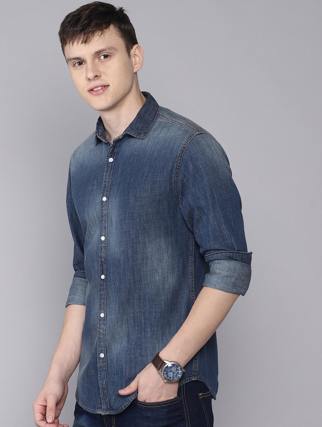 blue faded casual shirt - 16672687 - Zoom Image - 2