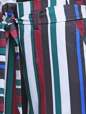 tie front striped trouser - 16672688 - Standard Image - 5