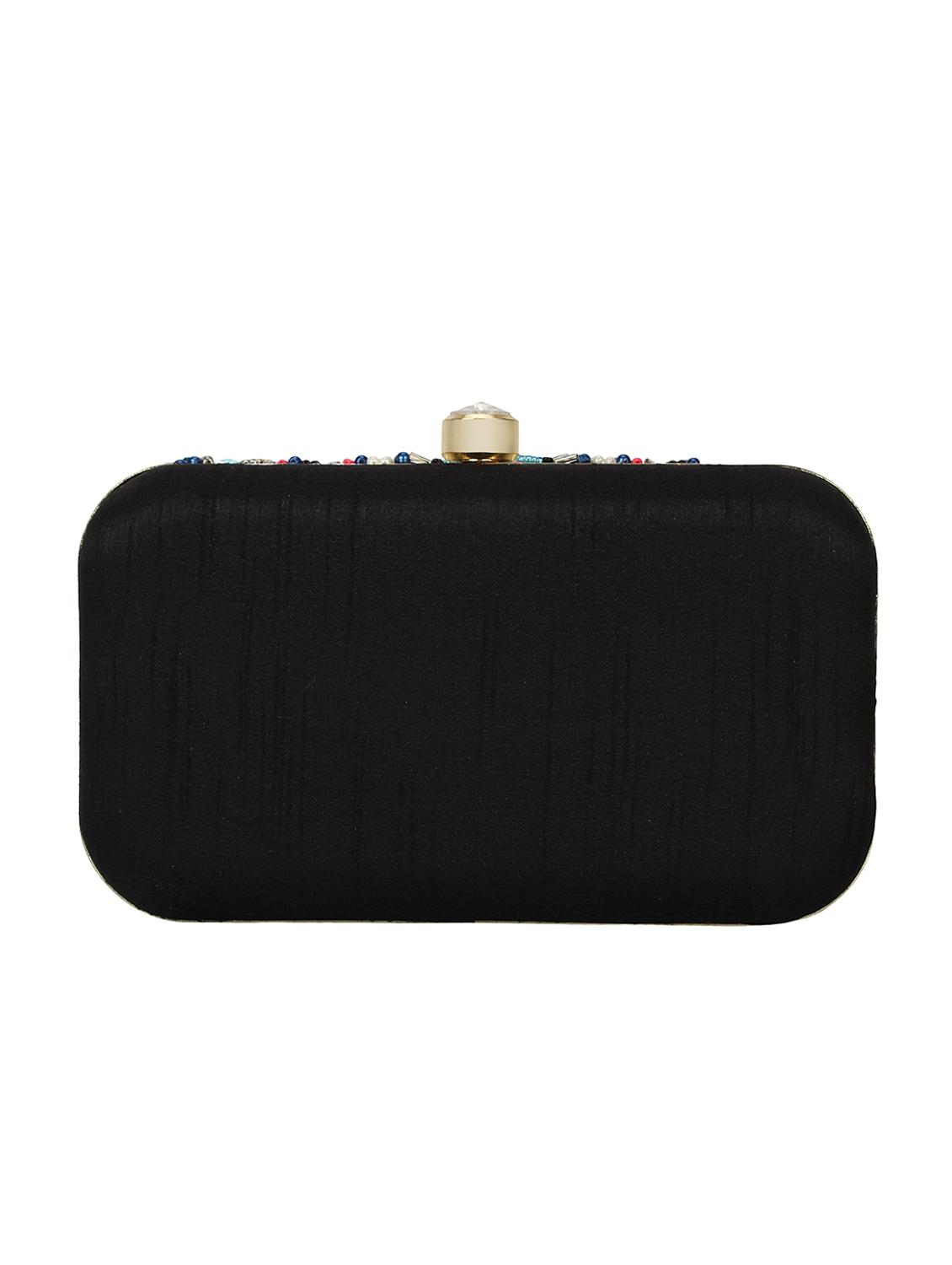 black faux silk box clutch - 16672784 - Zoom Image - 2