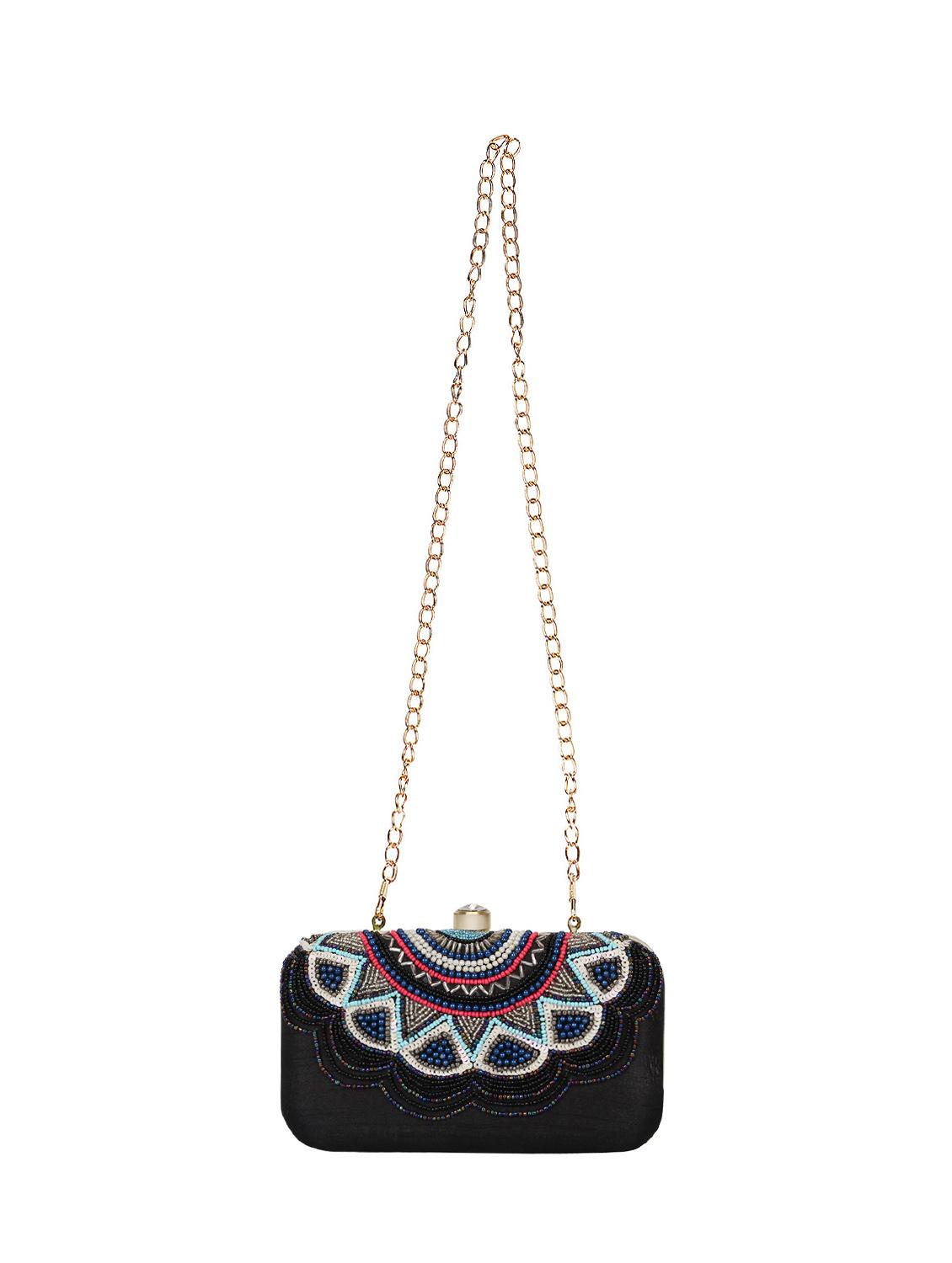 black faux silk box clutch - 16672784 - Zoom Image - 5
