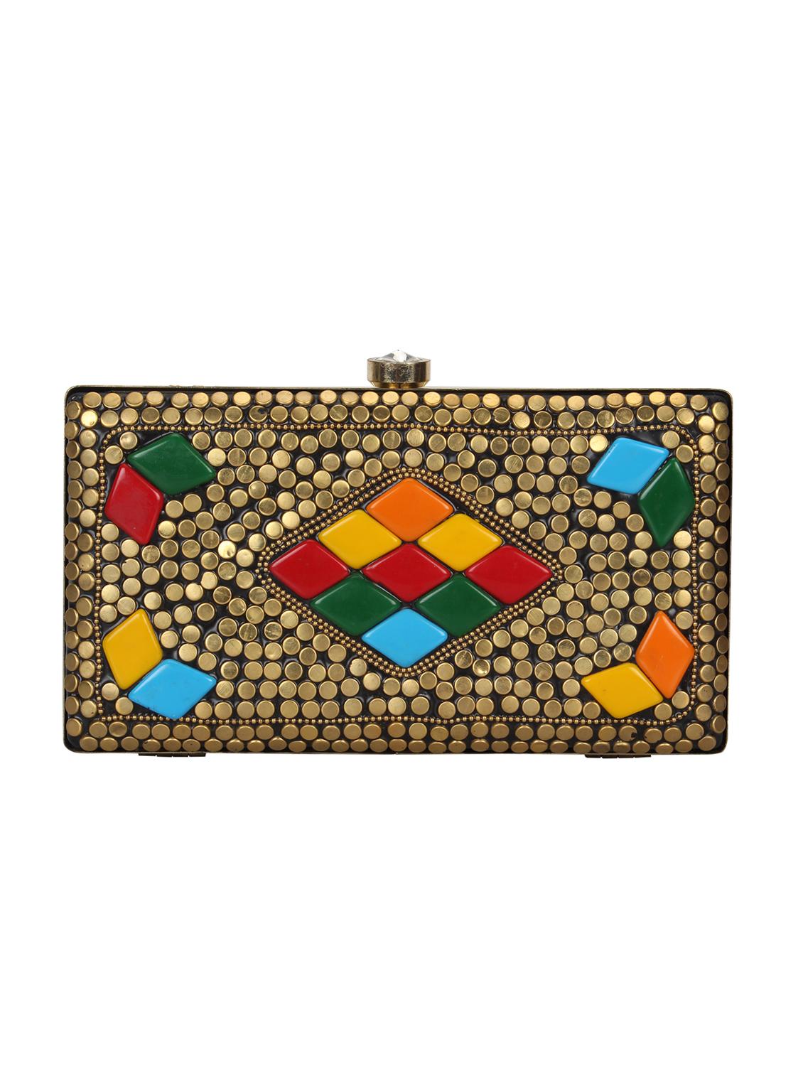 gold metal box clutch - 16672789 - Zoom Image - 2
