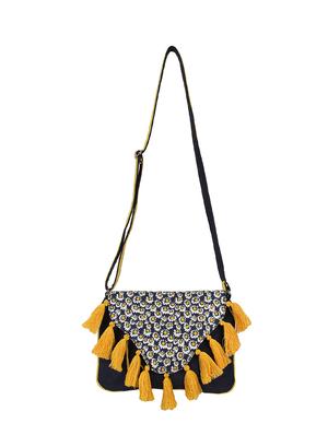 blue canvas printed sling bag - 16672795 - Standard Image - 5