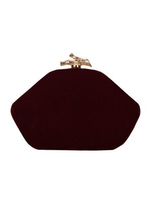 maroon velvet box clutch - 16672796 - Standard Image - 2
