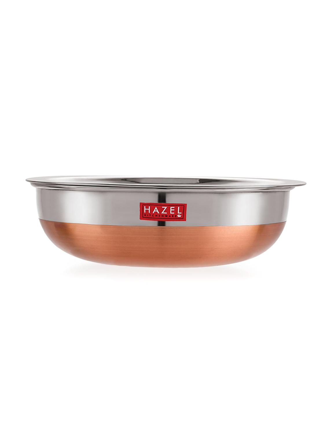 stainless steel tasra kadai with copper bottom (set of 3) - 16672826 - Zoom Image - 2