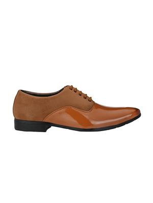 tan patent leather lace-up oxfords - 16672830 - Standard Image - 2