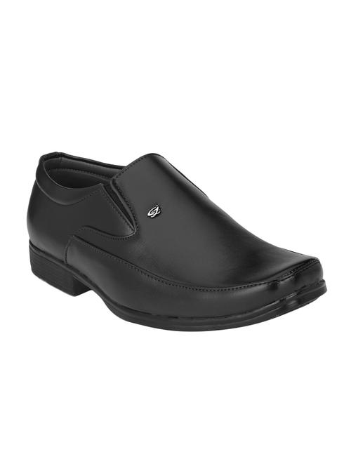 black leatherette slip ons - 16672839 - Standard Image - 1
