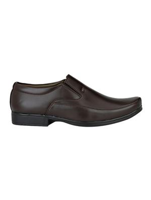 brown leatherette slip ons - 16672840 - Standard Image - 2