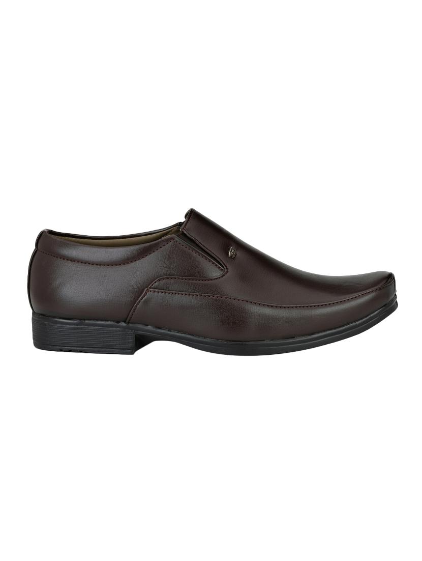 brown leatherette slip ons - 16672840 - Zoom Image - 2