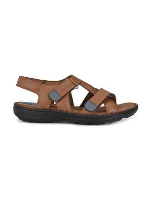 tan leatherette back strap sandals - 16672854 - Standard Image - 2