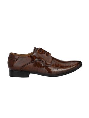 brown patent leather lace-up derbys - 16672891 - Standard Image - 2