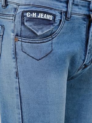 light blue solid plain jeans - 16672954 - Standard Image - 5