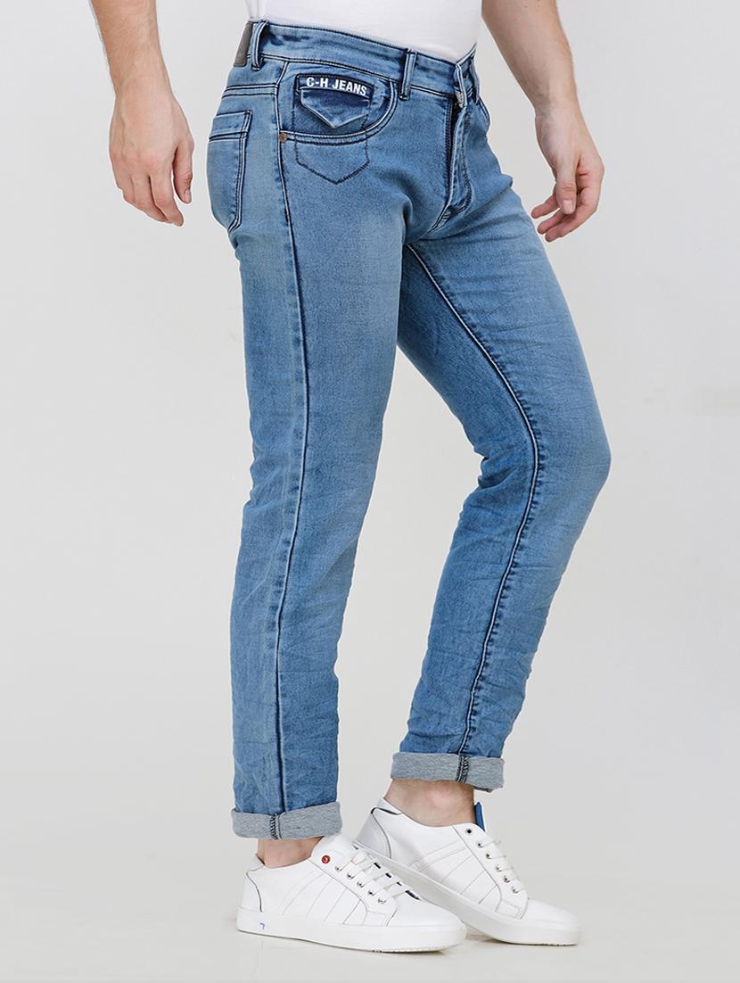 light blue solid plain jeans - 16672954 - Zoom Image - 2
