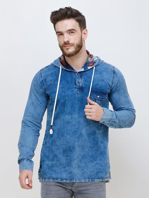 blue faded casual shirt - 16672998 - Standard Image - 1