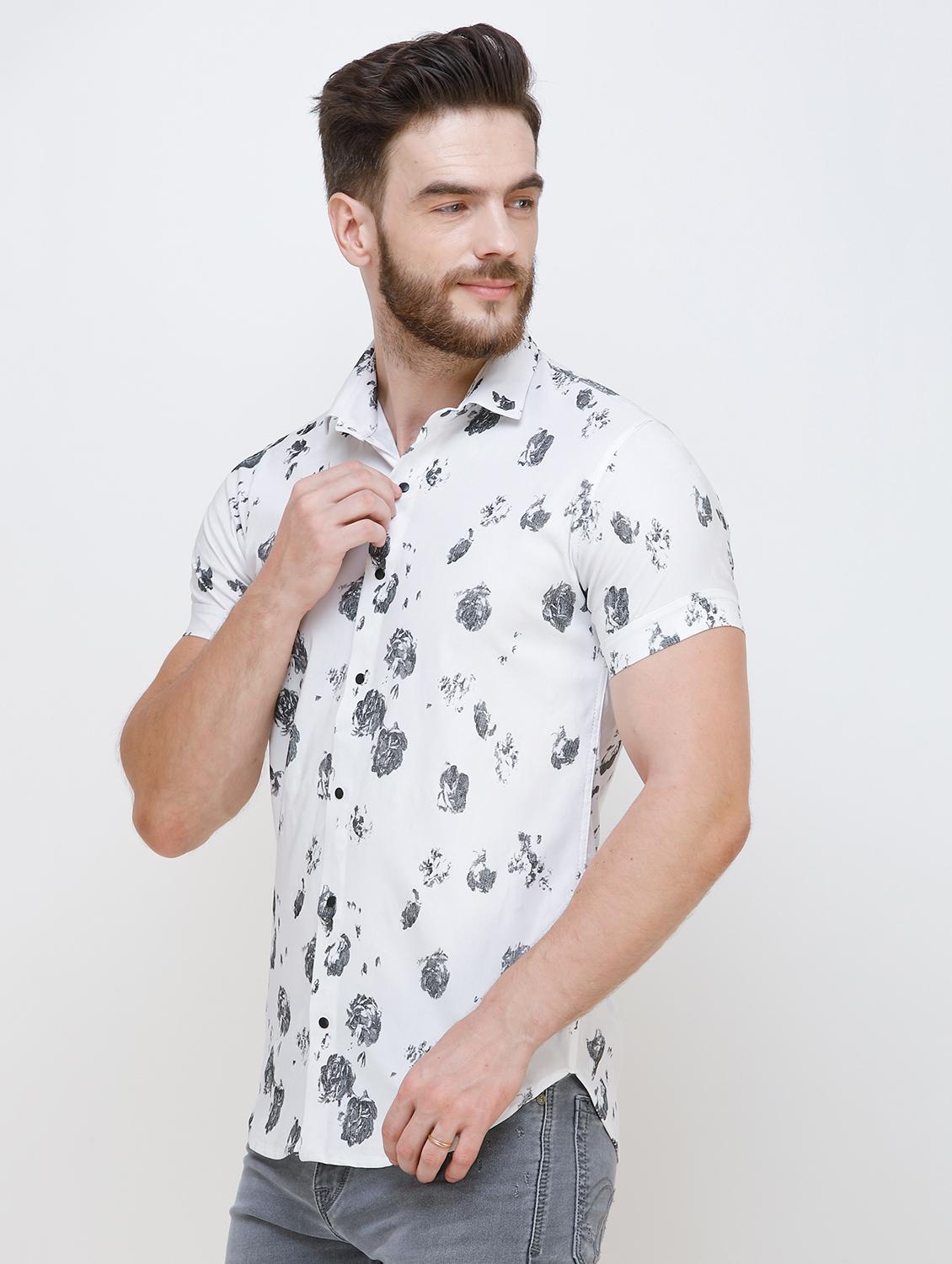 white floral printed casual shirt - 16673028 - Zoom Image - 2
