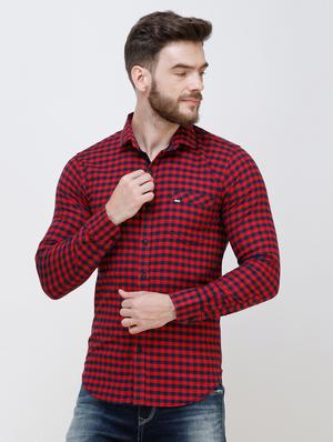 red checkered casual shirt - 16673033 - Standard Image - 2