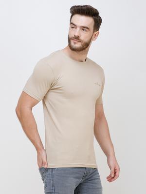 beige self design t-shirt - 16673050 - Standard Image - 2