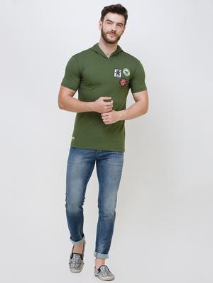 green chest print t-shirt - 16673066 - Standard Image - 5