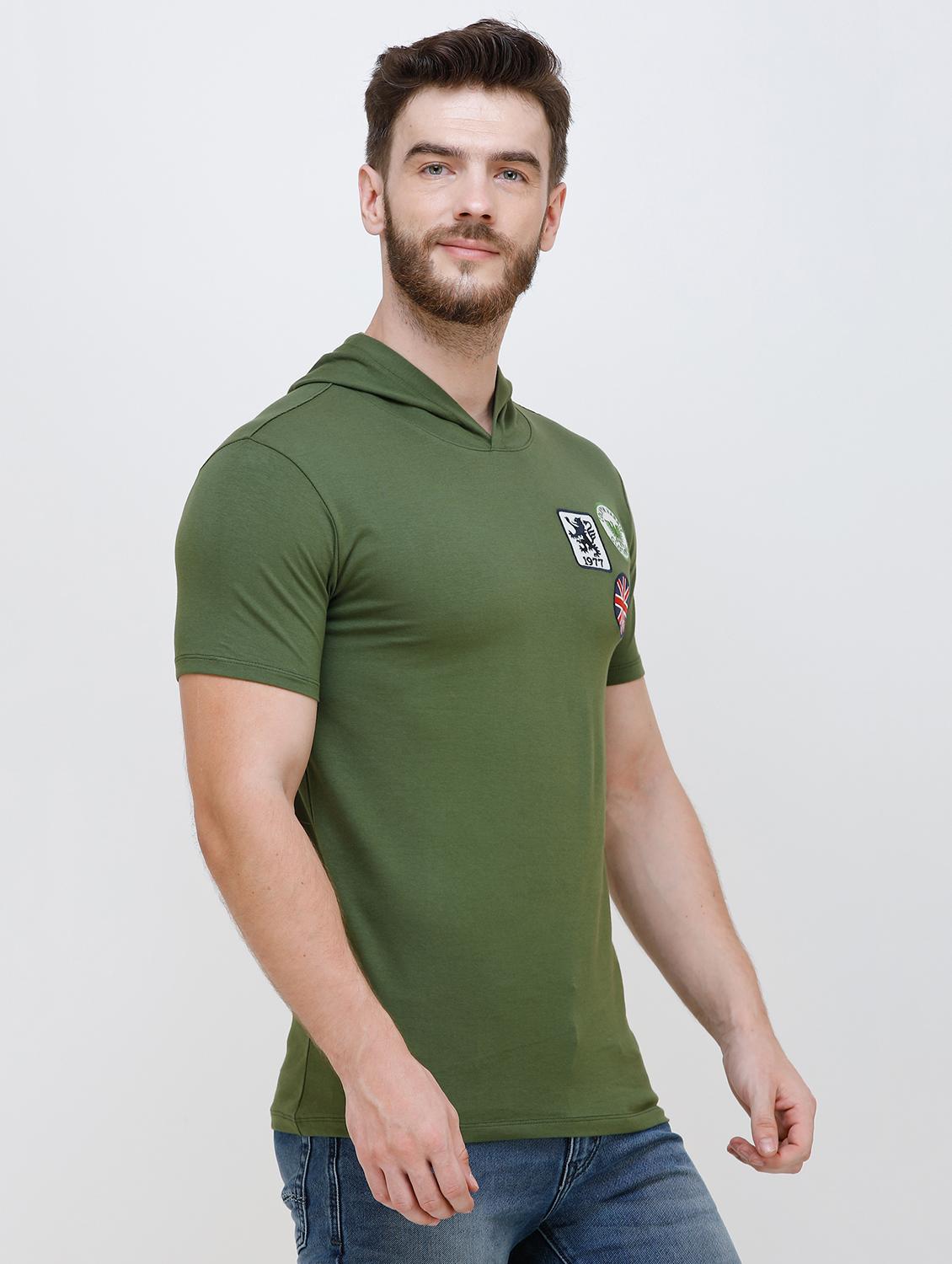green chest print t-shirt - 16673066 - Zoom Image - 2