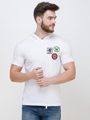 white chest print t-shirt - 16673067 - Standard Image - 2