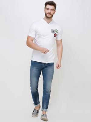 white chest print t-shirt - 16673067 - Standard Image - 5