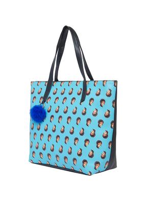 blue leatherette (pu) regular tote - 16673093 - Standard Image - 5