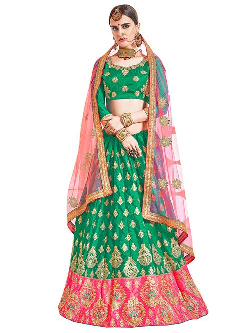 embroidered flared lehenga - 16673221 - Standard Image - 1