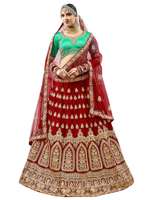embroidered flared lehenga - 16673225 - Standard Image - 1