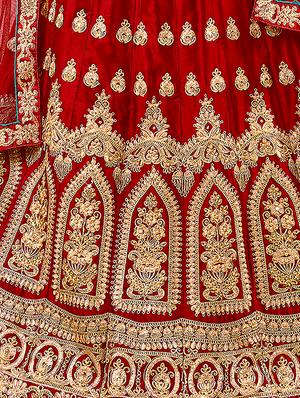 embroidered flared lehenga - 16673225 - Standard Image - 2