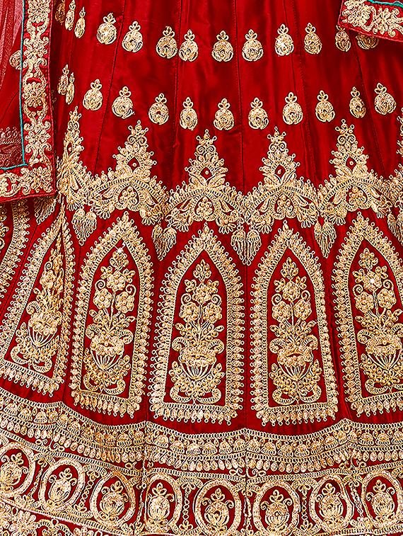 embroidered flared lehenga - 16673225 - Zoom Image - 2