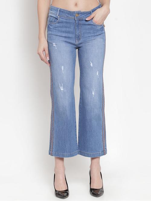 high rise side taped jeans - 16673403 - Standard Image - 1