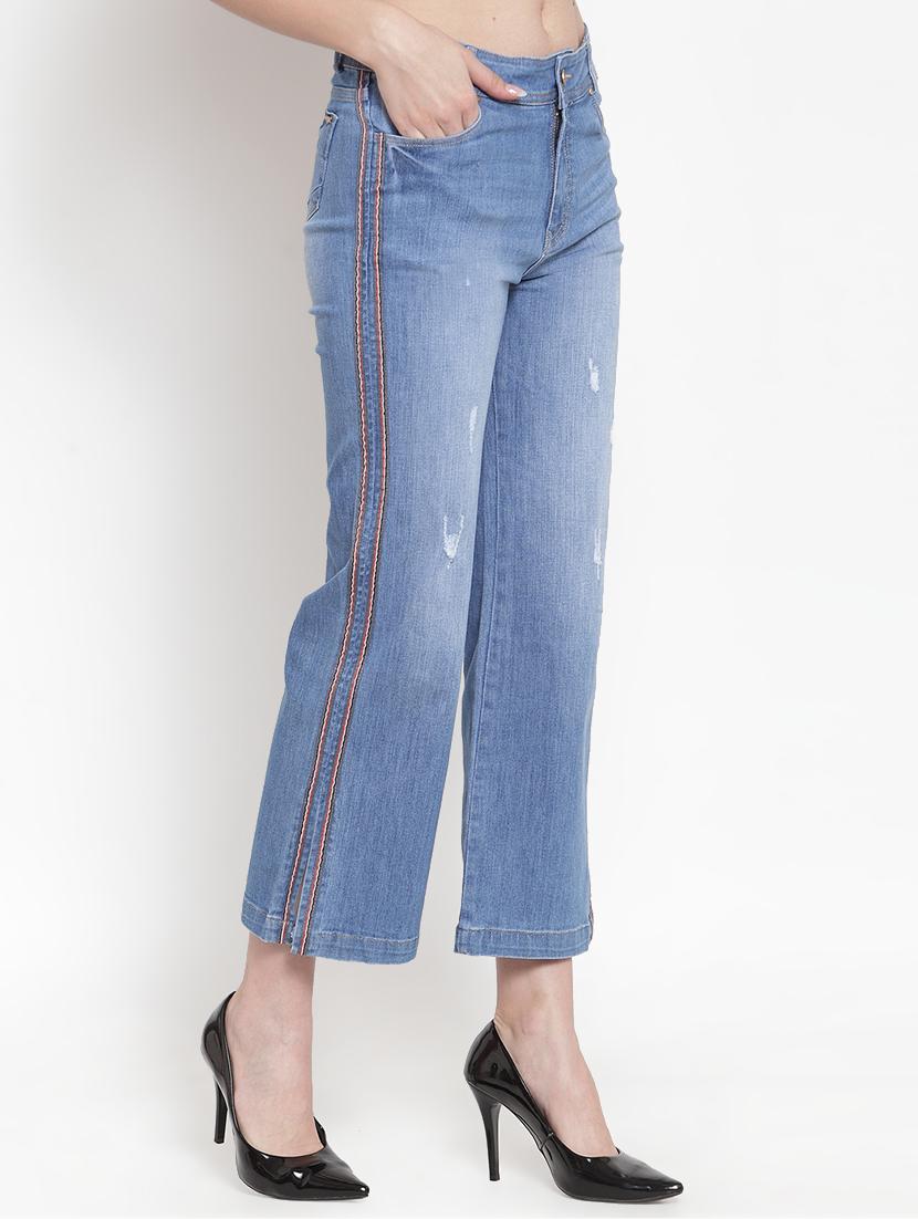 high rise side taped jeans - 16673403 - Zoom Image - 2