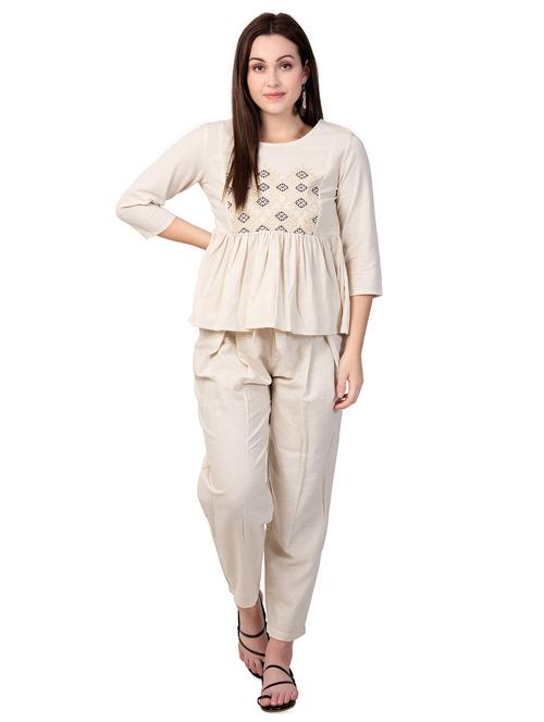 embroidered detail gathered top - 16673407 - Standard Image - 1