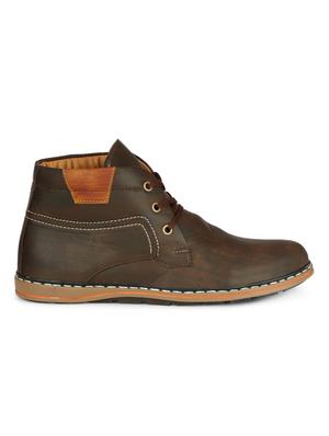 brown leatherette low ankle boots - 16673577 - Standard Image - 2