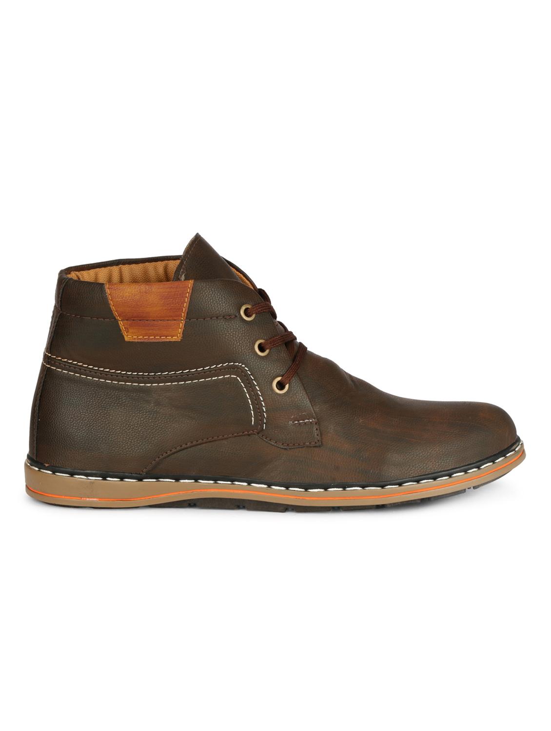 brown leatherette low ankle boots - 16673577 - Zoom Image - 2