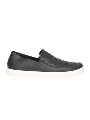 black leatherette slipons - 16673579 - Standard Image - 2