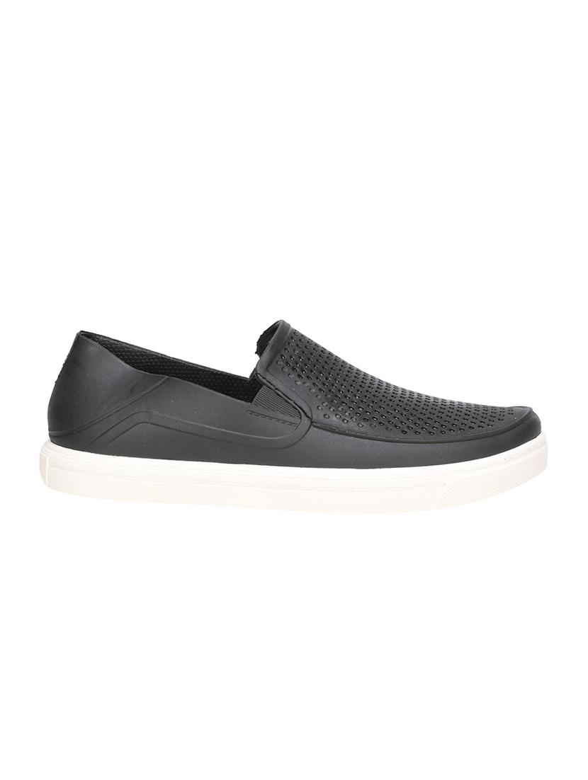 black leatherette slipons - 16673579 - Zoom Image - 2