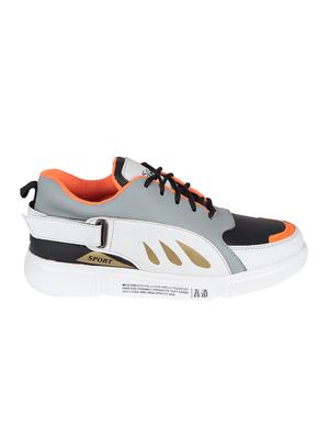 grey leatherette lace up sneakers - 16673586 - Standard Image - 2