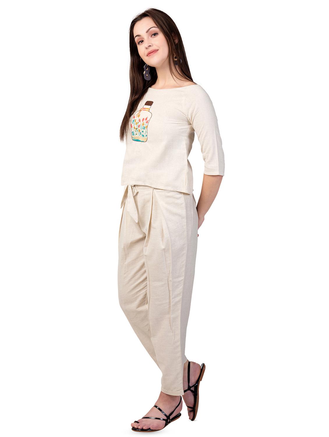 embroidered detail buttoned back top - 16673697 - Zoom Image - 2