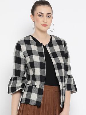 bell sleeved pocket detail blazer - 16673766 - Standard Image - 2