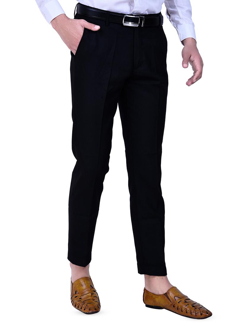 black solid flat front formal trouser - 16673847 - Zoom Image - 2