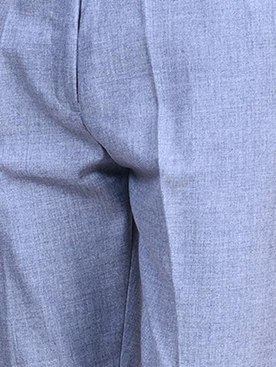 light blue solid pleated front formal trouser - 16673851 - Zoom Image - 5