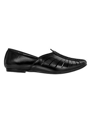 black leatherette slip on sandals - 16674062 - Standard Image - 2