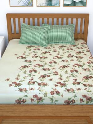 cotton double bedsheet with 2 pillow covers - 16674105 - Standard Image - 2