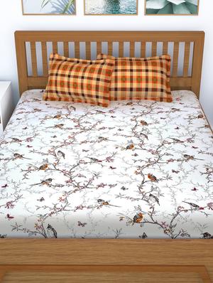 cotton double bedsheet with 2 pillow covers - 16674107 - Standard Image - 2