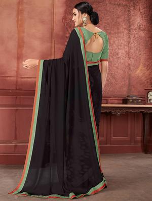 abstract printed saree with blouse - 16674174 - Standard Image - 2