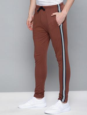 brown side striped full length track pant - 16674388 - Standard Image - 2