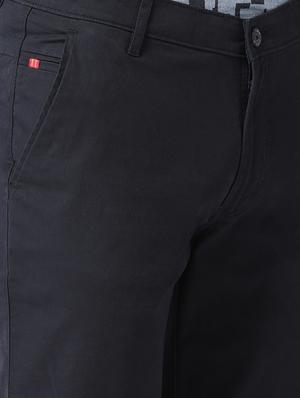 navy blue solid chinos - 16674471 - Standard Image - 5