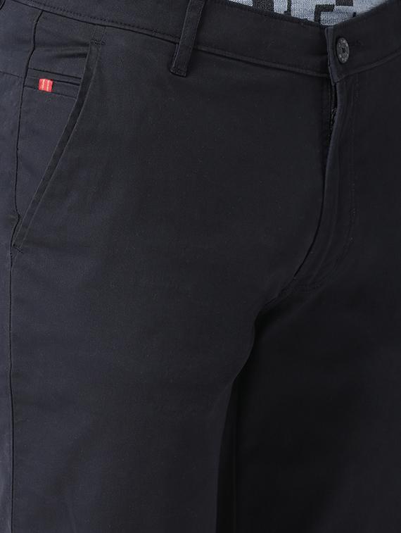 navy blue solid chinos - 16674471 - Zoom Image - 5