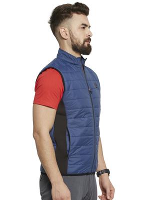 blue solid quilted jacket - 16674516 - Standard Image - 2