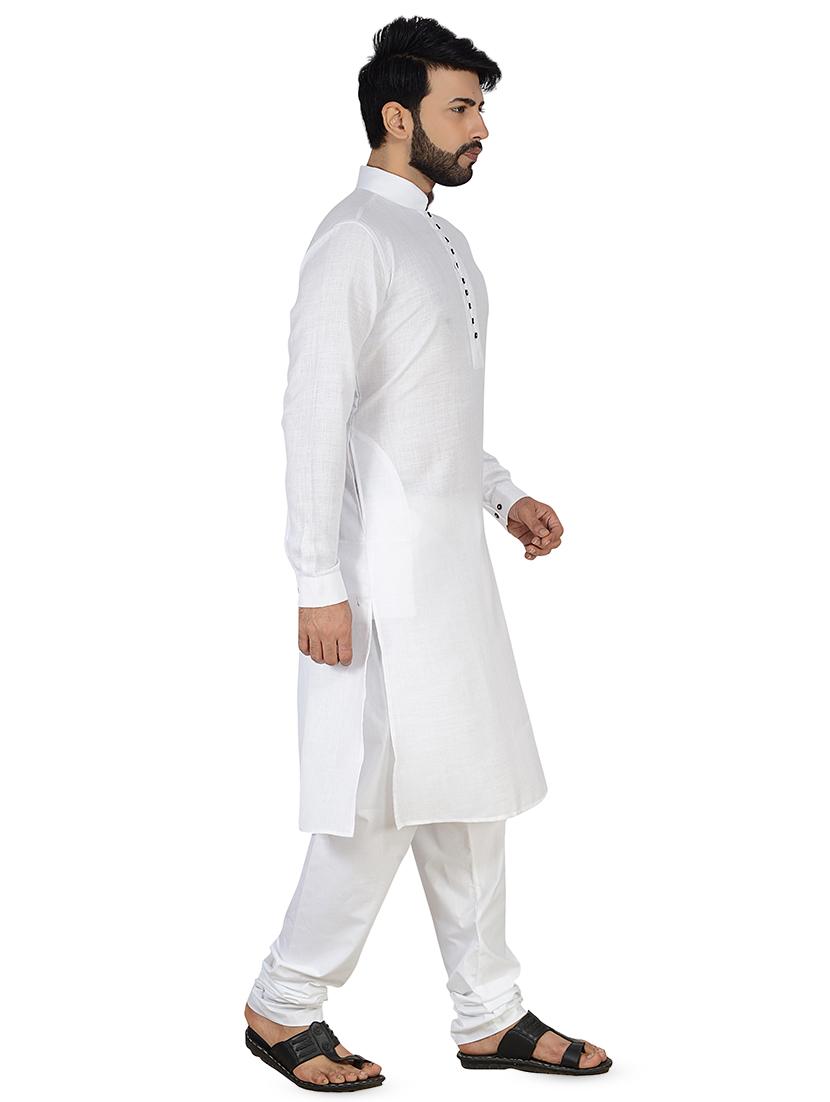 white solid kurta pyjama set - 16674699 - Zoom Image - 2